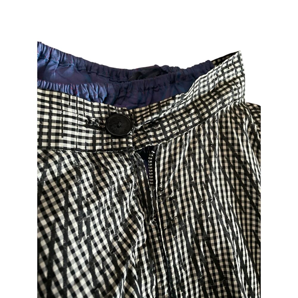 Upcycled Vintage 50s Black & White Checkered Flocked Full Skirt Funky Petticoat - Picture 6 of 6